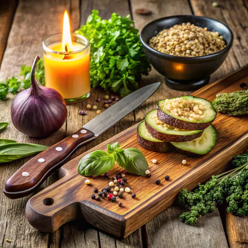 Inihaw na Eggplant at Quinoa na May Tanglad